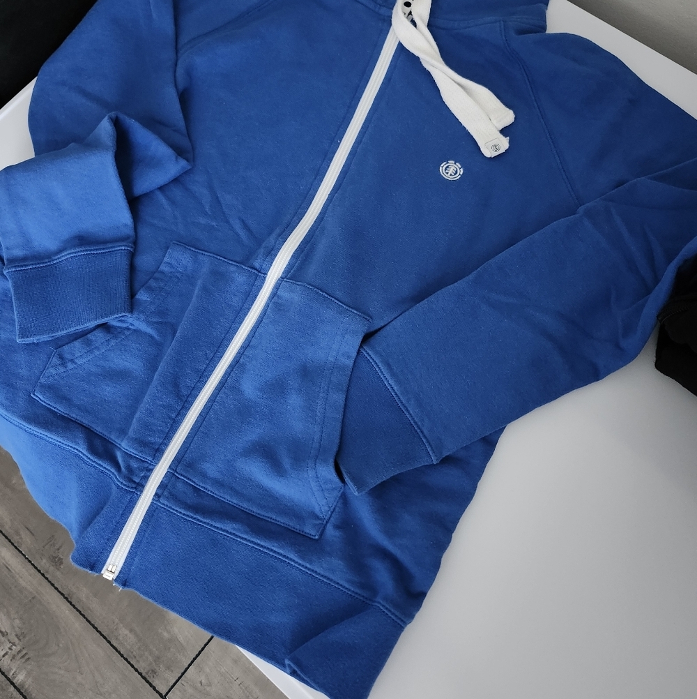 Element Blue and White Zip-Up Hoodie